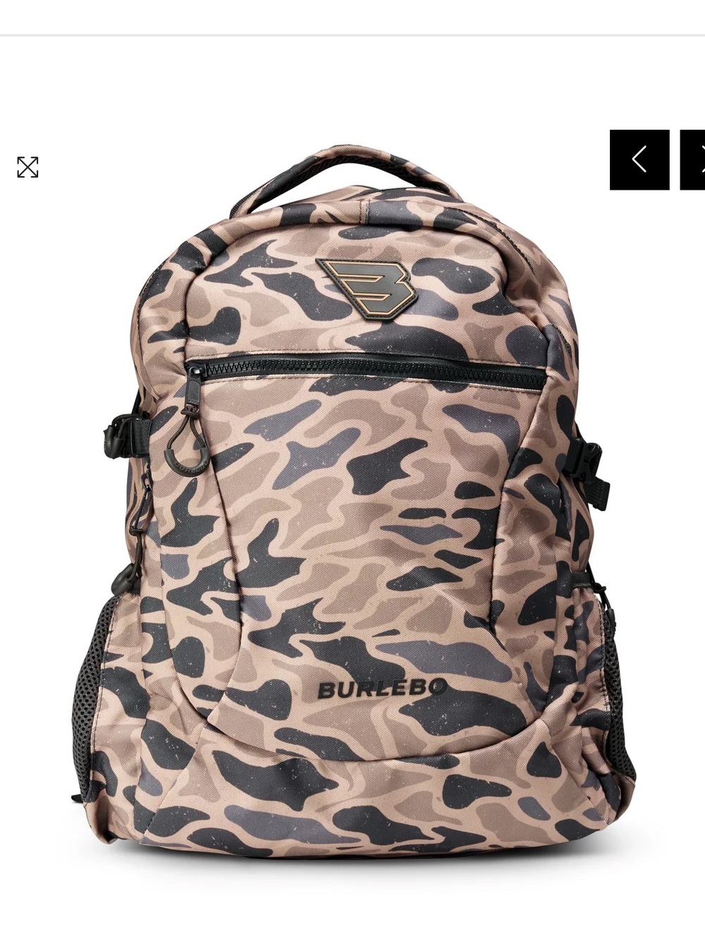 BURLEBO Camo Backpack in Brown and Black